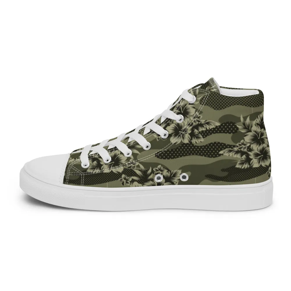 Florida Man Tropical Camo Men’s high top canvas shoes