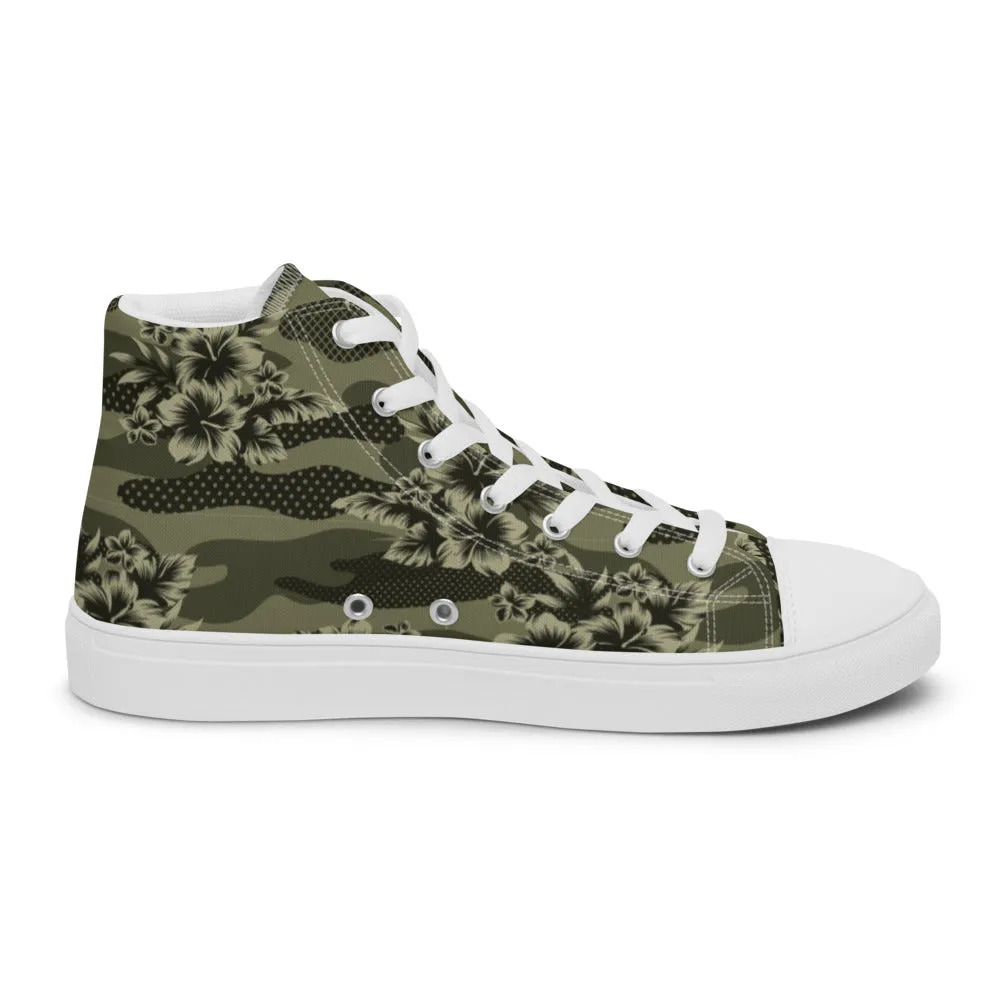 Florida Man Tropical Camo Men’s high top canvas shoes