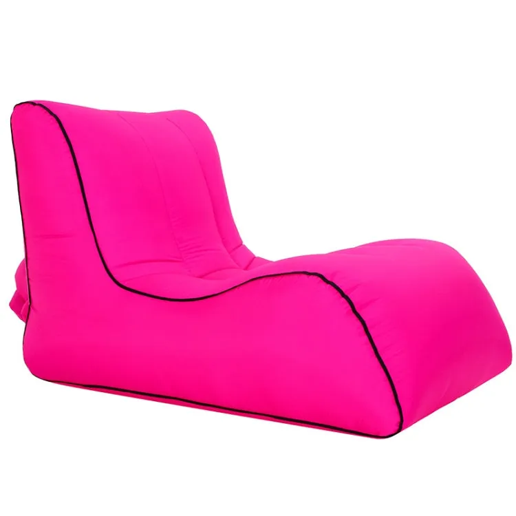 Foldable Inflatable Sofa for Camping, Fishing, and Beach, Single Outdoor Seat, 27.6 x 23.6 x 21.7 inches (Rose Red)