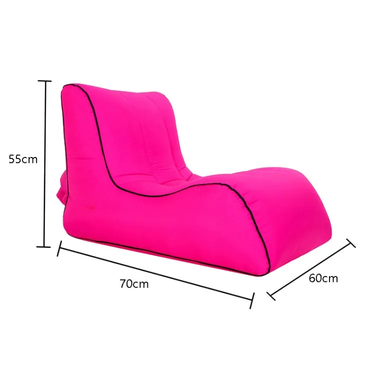 Foldable Inflatable Sofa for Camping, Fishing, and Beach, Single Outdoor Seat, 27.6 x 23.6 x 21.7 inches (Rose Red)