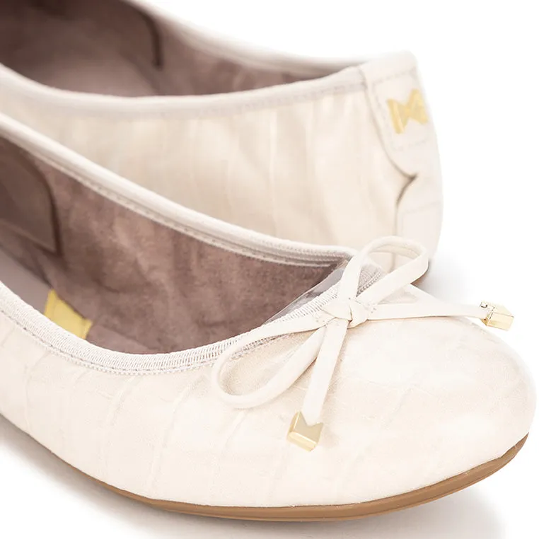 FRANKIE Ballet Flat Shoes - Beige Croc