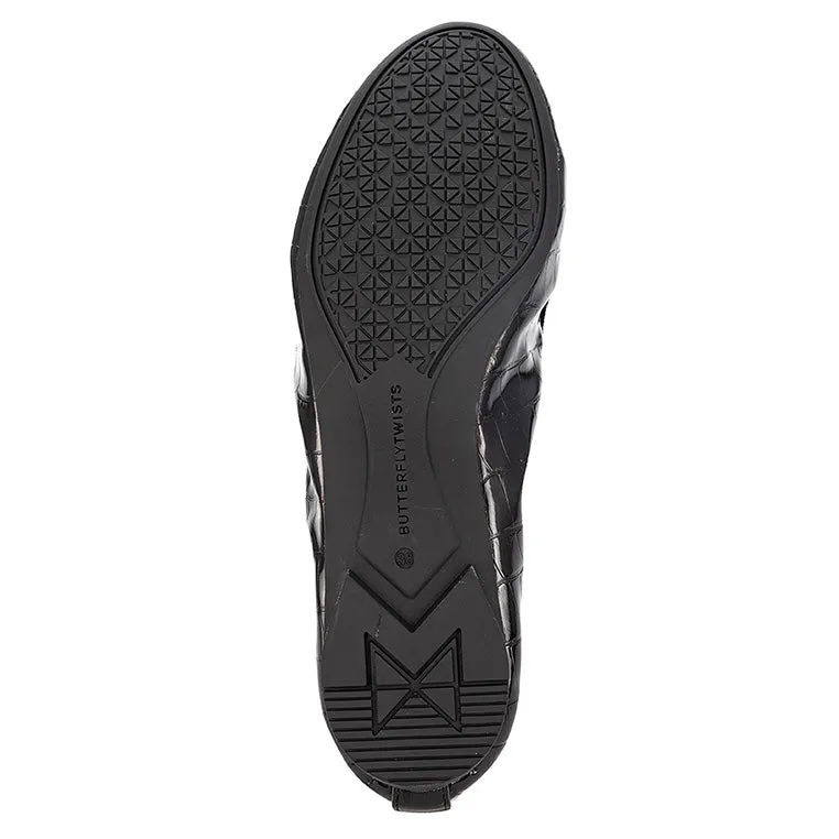 FRANKIE Ballet Flat Shoes - Black Croc