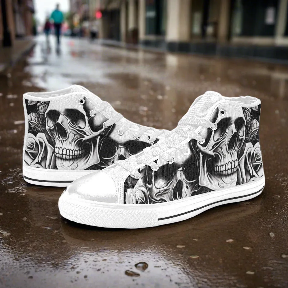 Freaky Shoes® Grey Skulls & Roses Men