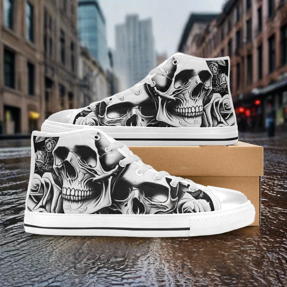 Freaky Shoes® Grey Skulls & Roses Men