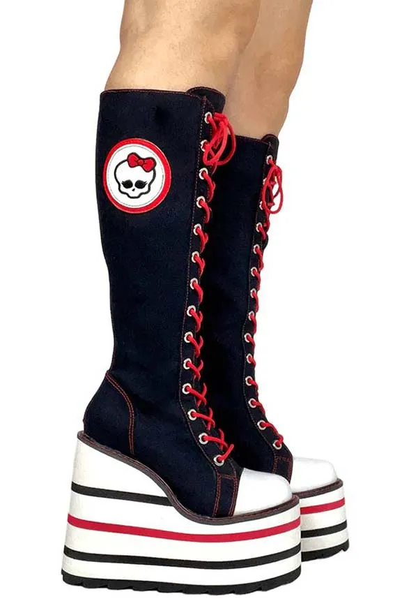 Ghoul [Black/White] | MONSTER HIGH PLATFORM BOOTS