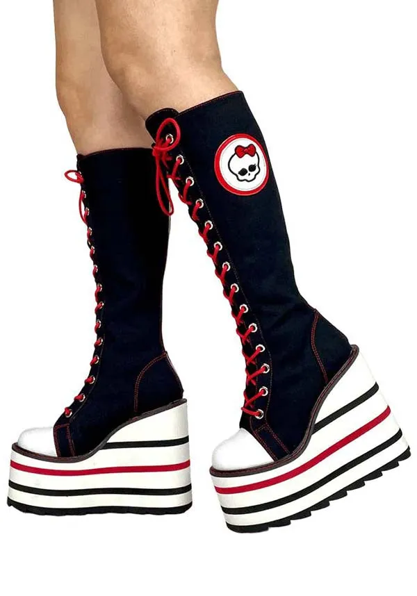 Ghoul [Black/White] | MONSTER HIGH PLATFORM BOOTS