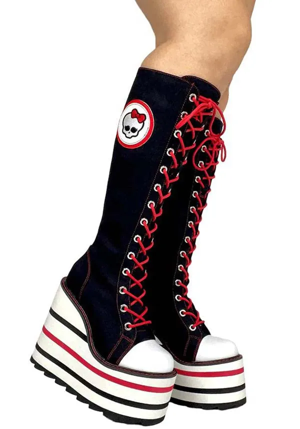 Ghoul [Black/White] | MONSTER HIGH PLATFORM BOOTS