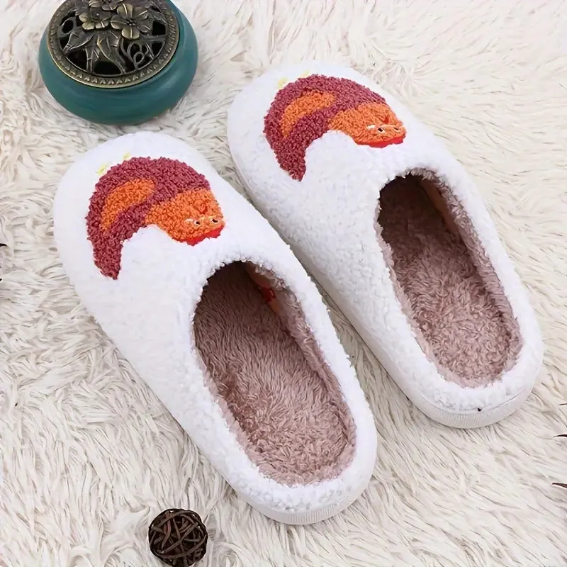 Graphic Plush Slippers