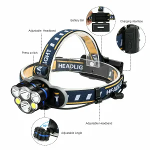 Head Light Headlight USB Rechargeable LED  Head Lamp Flashlight Waterproof