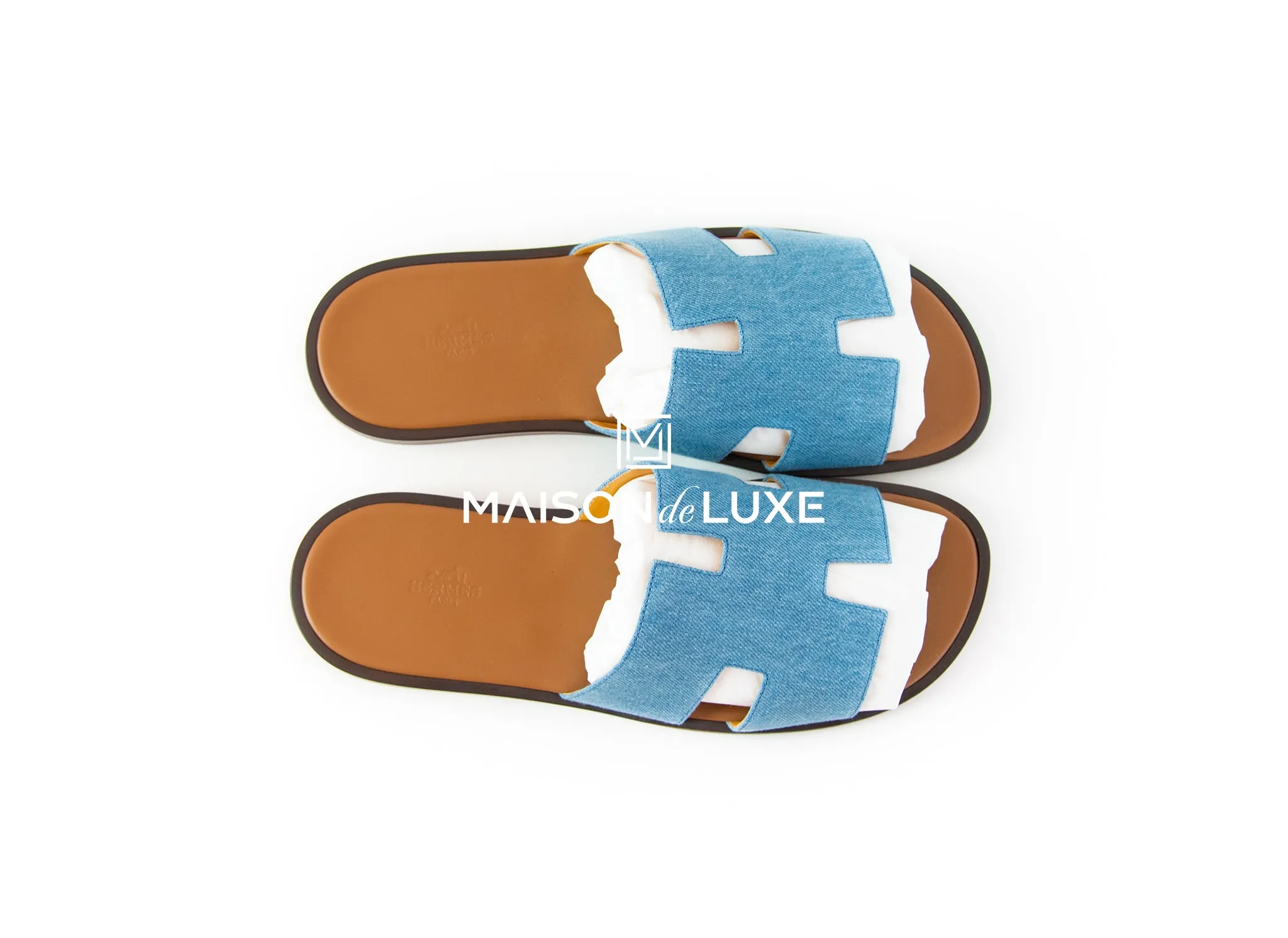 Hermes Men's Denim Clair Izmir Sandal 44 Shoes