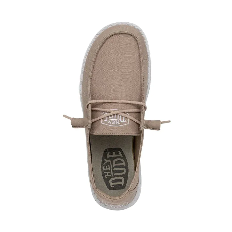 HEY DUDE Women's Wendy Slub Canvas (Tan)