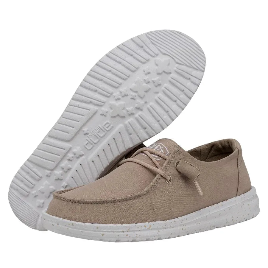 HEY DUDE Women's Wendy Slub Canvas (Tan)