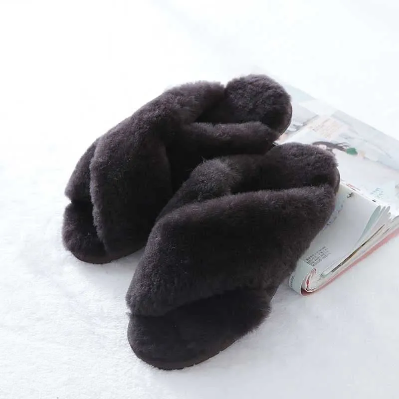 High Quality Warm Natural Wool Slippers