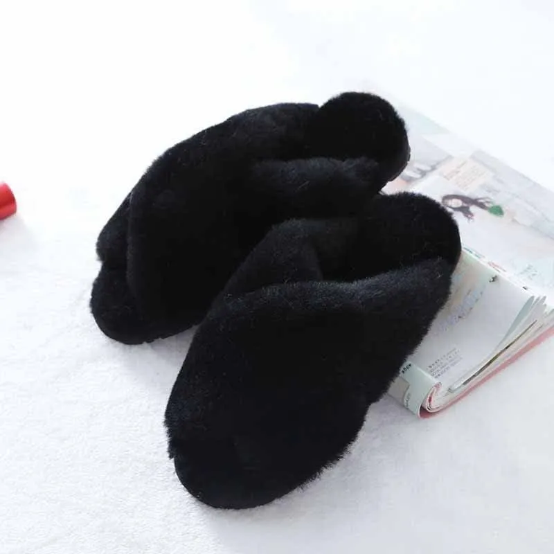 High Quality Warm Natural Wool Slippers