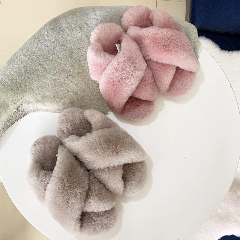 High Quality Warm Natural Wool Slippers