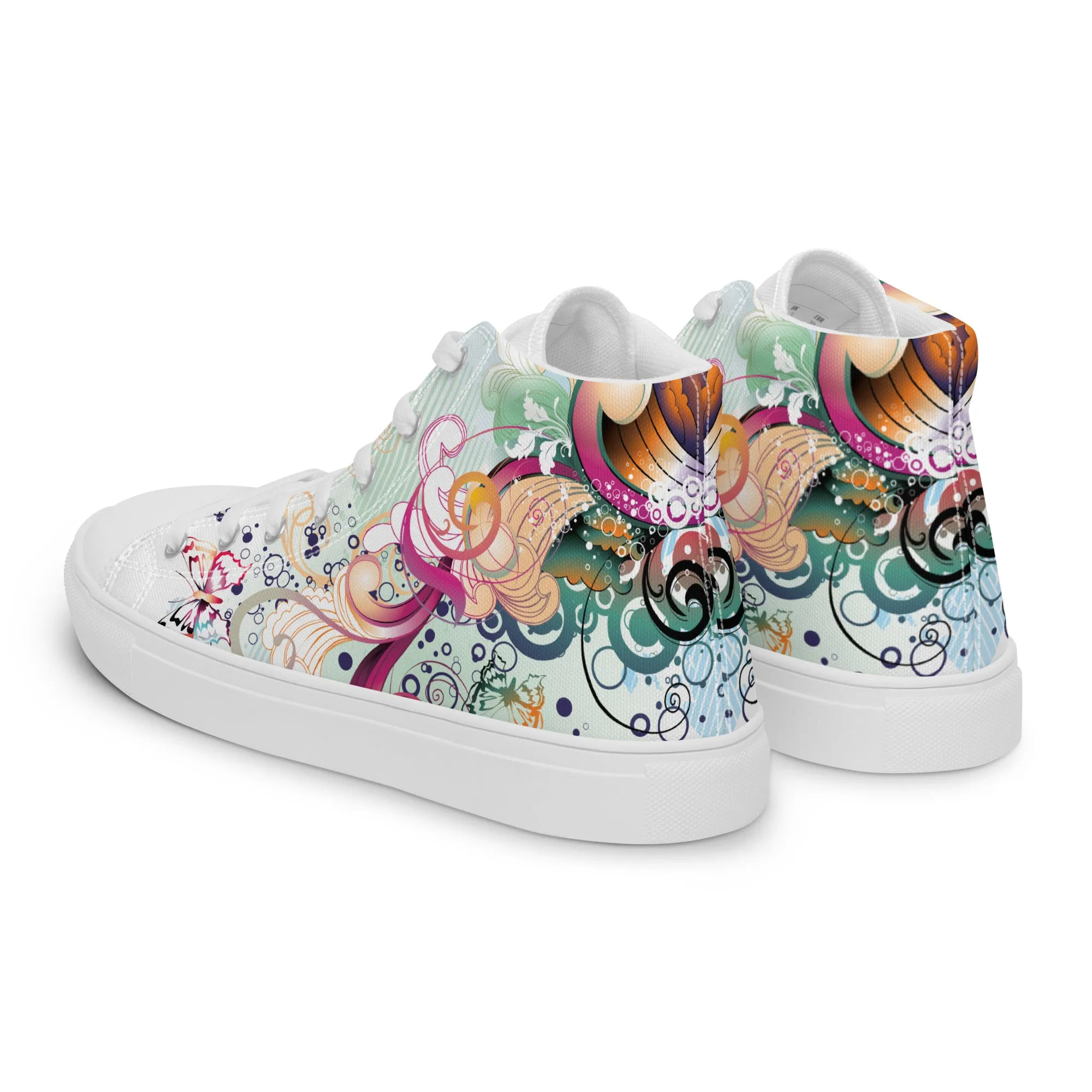 High top canvas shoes - Floral Ornaments