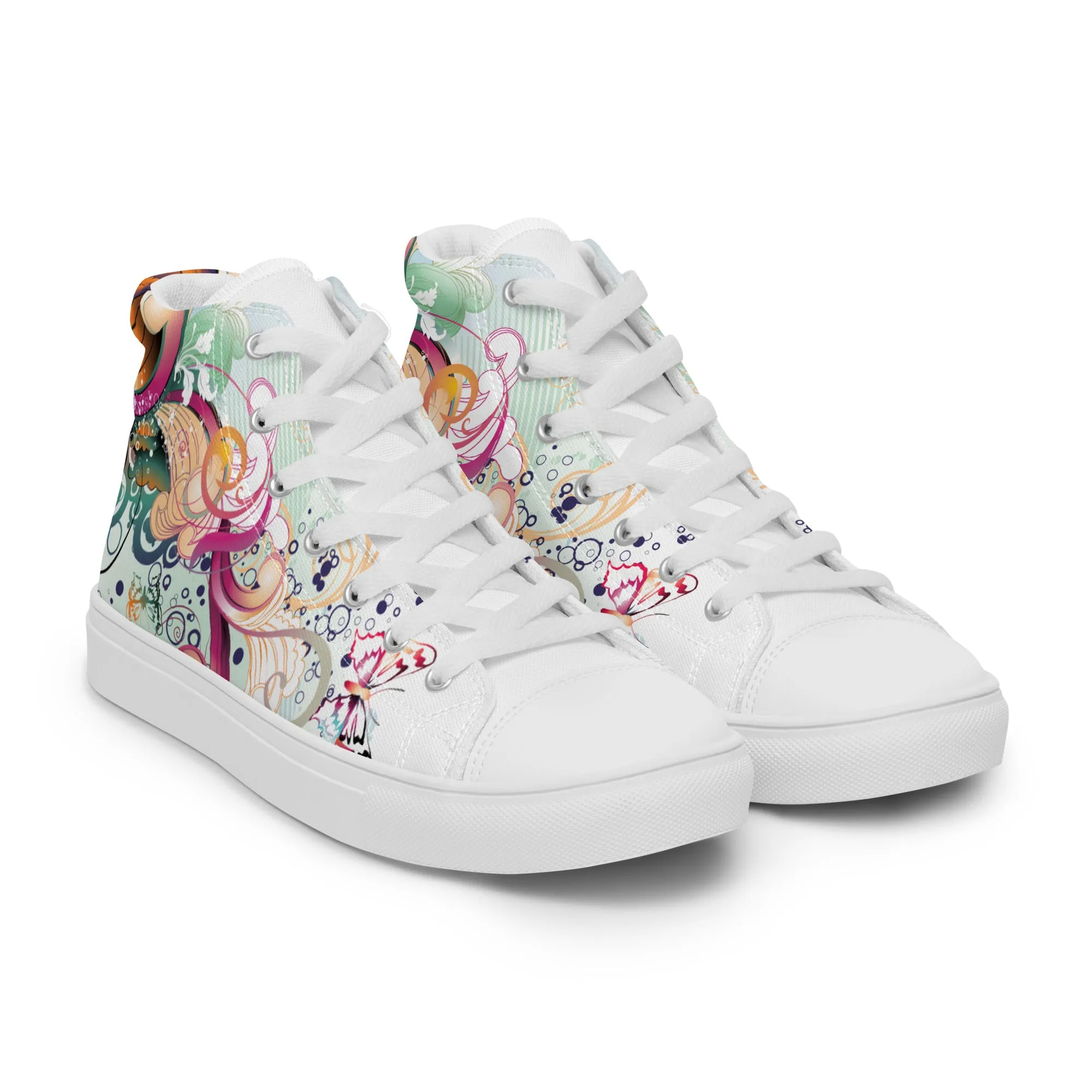 High top canvas shoes - Floral Ornaments