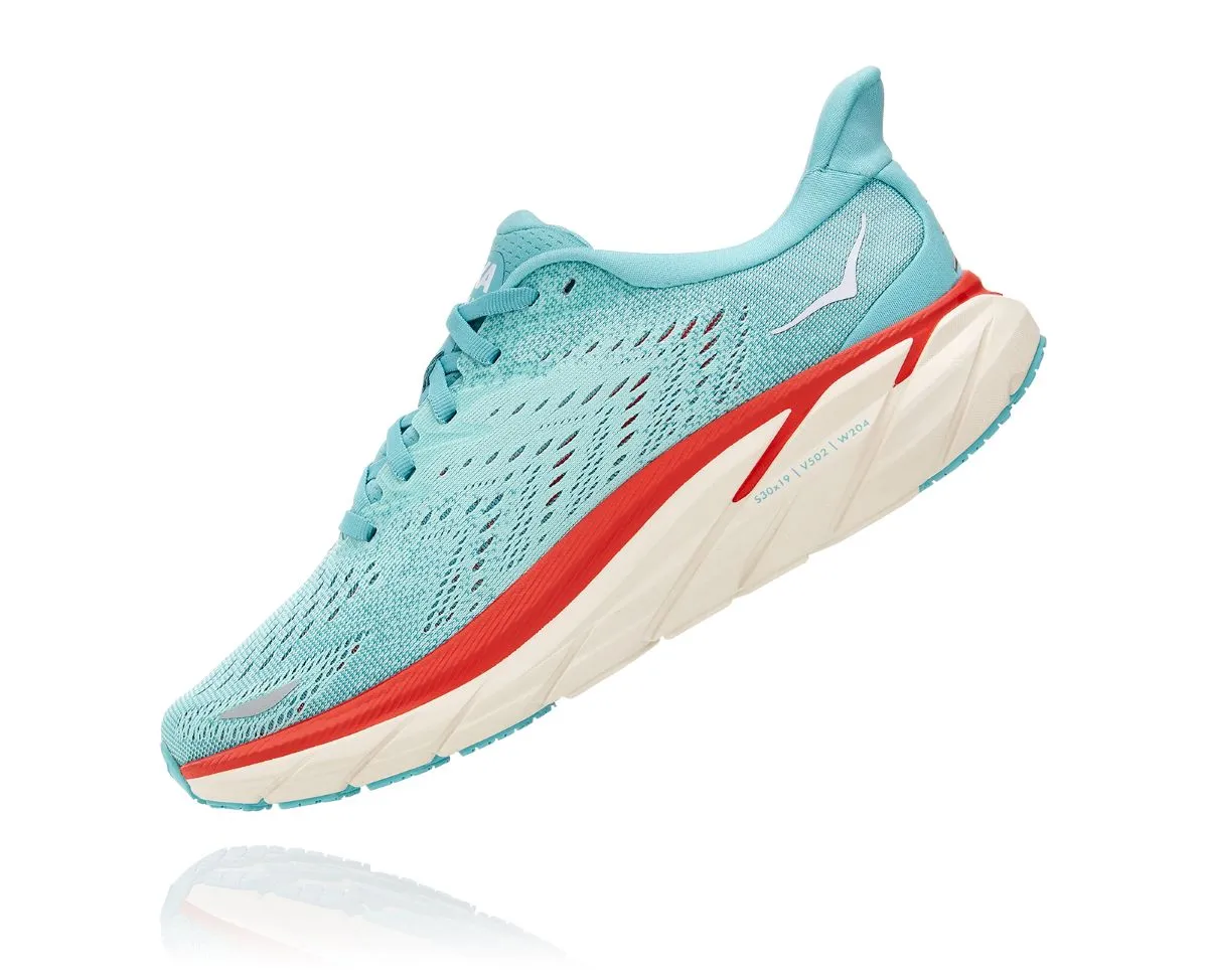 'Hoka' Women's Clifton 8 - Aquarelle / Eggshell Blue