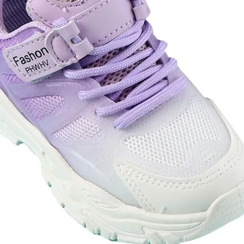 Hopscotch Girls Mesh, EVA Text Print Athletic Shoes in Purple Color, UK:14 (KSS-4539387)