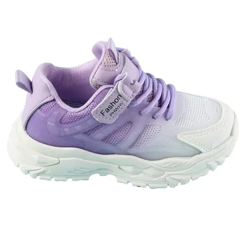 Hopscotch Girls Mesh, EVA Text Print Athletic Shoes in Purple Color, UK:14 (KSS-4539387)