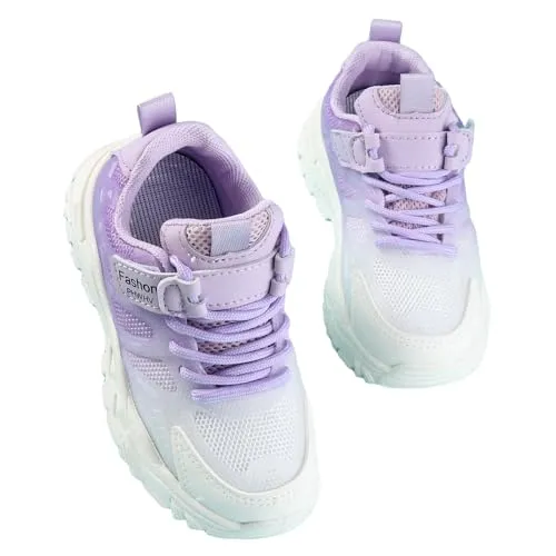 Hopscotch Girls Mesh, EVA Text Print Athletic Shoes in Purple Color, UK:14 (KSS-4539387)