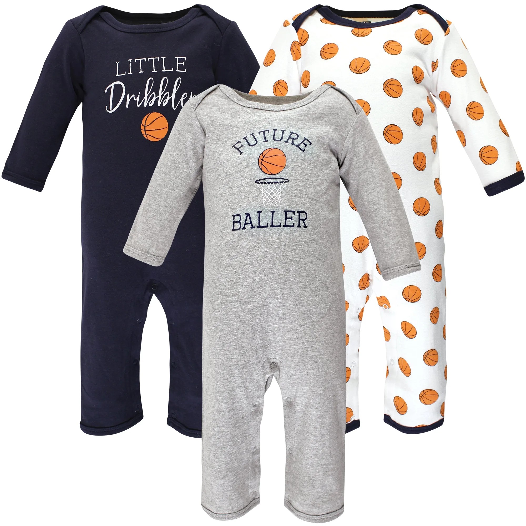 Hudson Baby Cotton Coveralls, Basketball