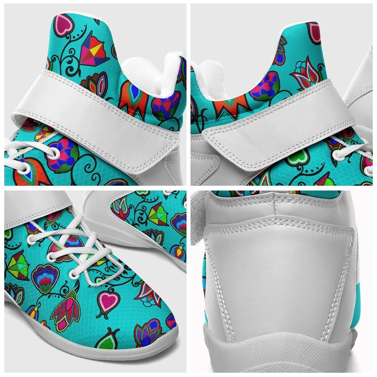 Indigenous Paisley Sky Kid's Ipottaa Basketball / Sport High Top Shoes