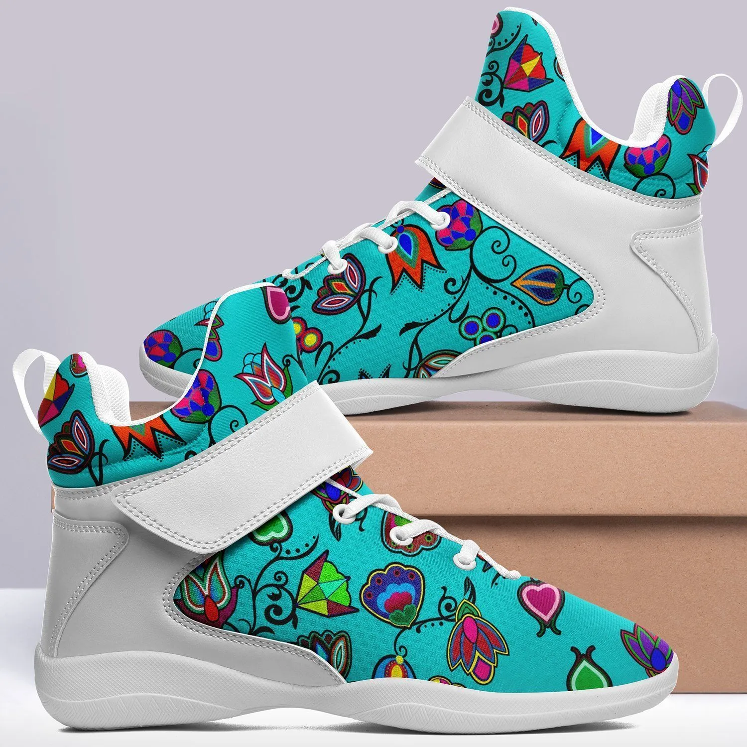 Indigenous Paisley Sky Kid's Ipottaa Basketball / Sport High Top Shoes