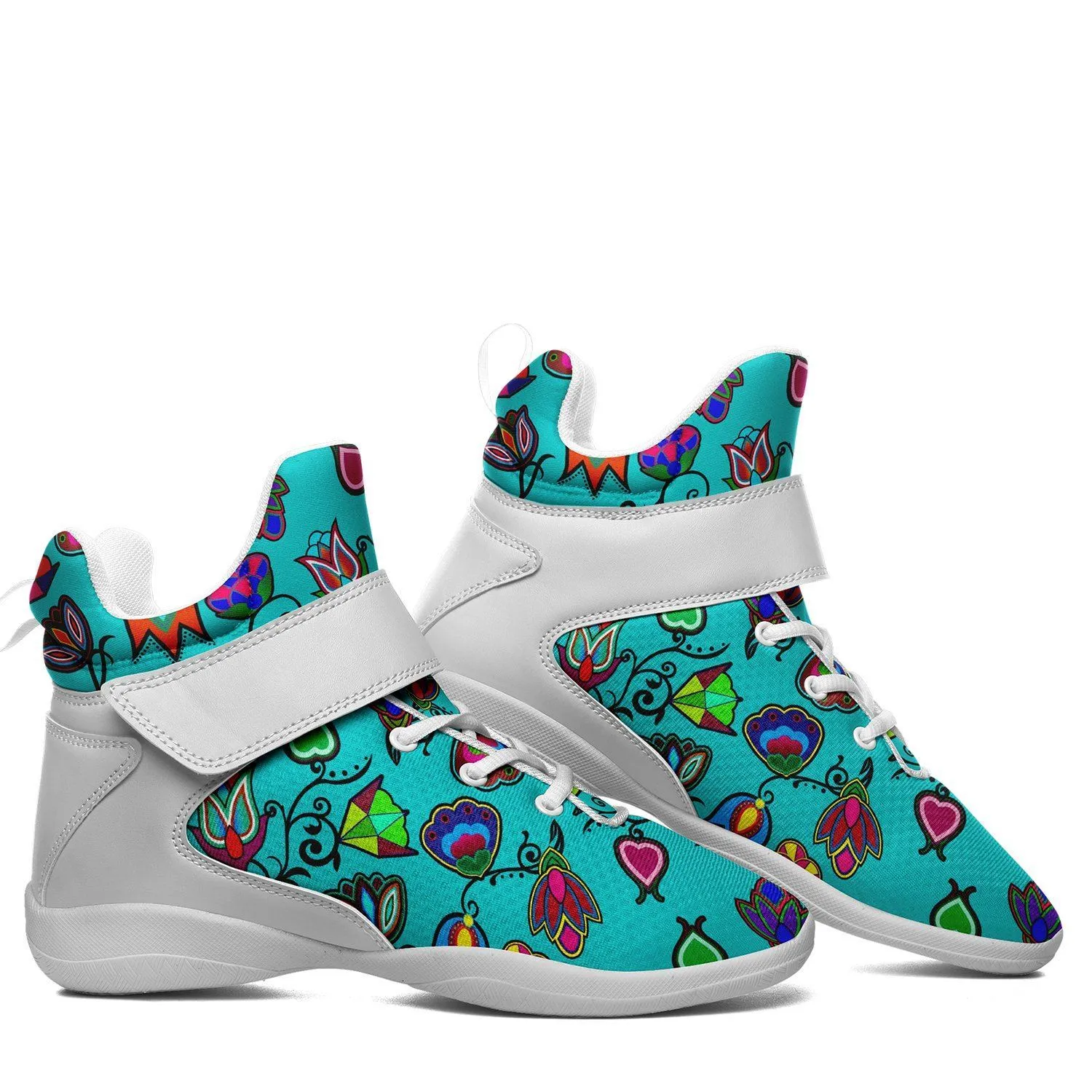 Indigenous Paisley Sky Kid's Ipottaa Basketball / Sport High Top Shoes