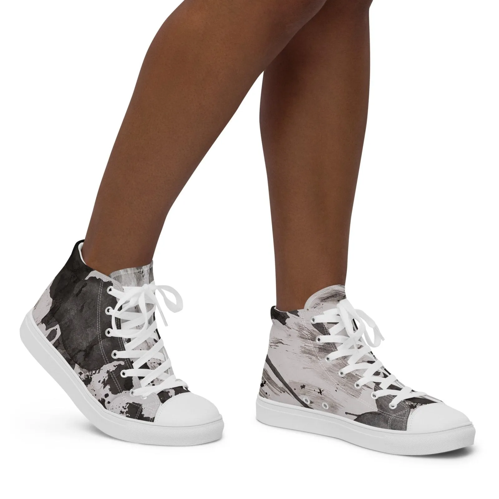 Into the Cave Design Women’s High Top Canvas Shoes