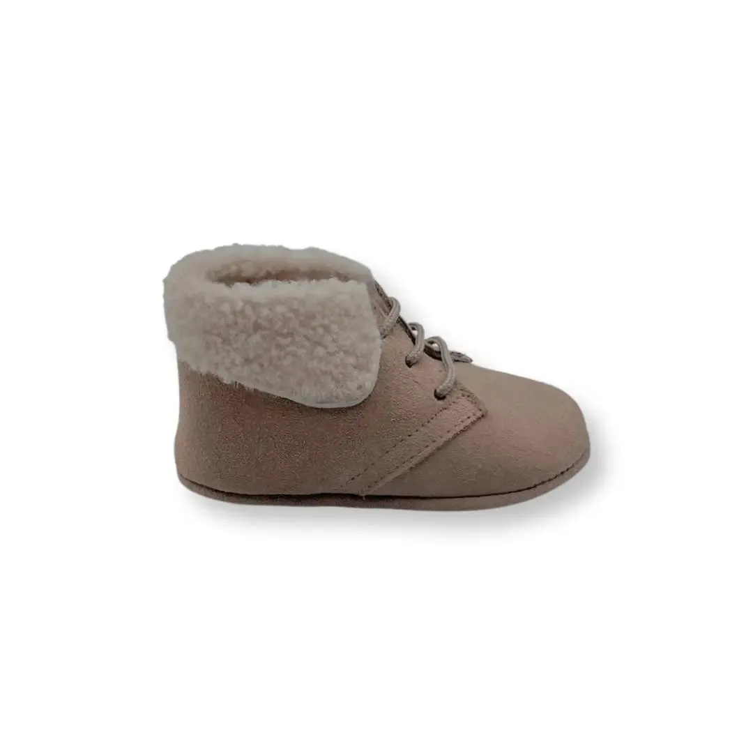 Jamie- Beige Suede Baby Boots