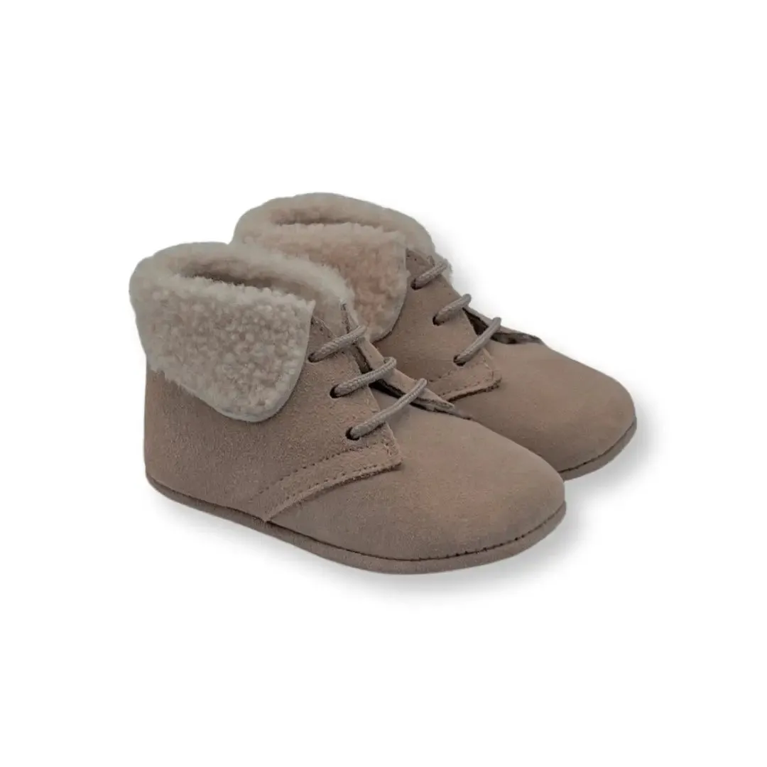 Jamie- Beige Suede Baby Boots