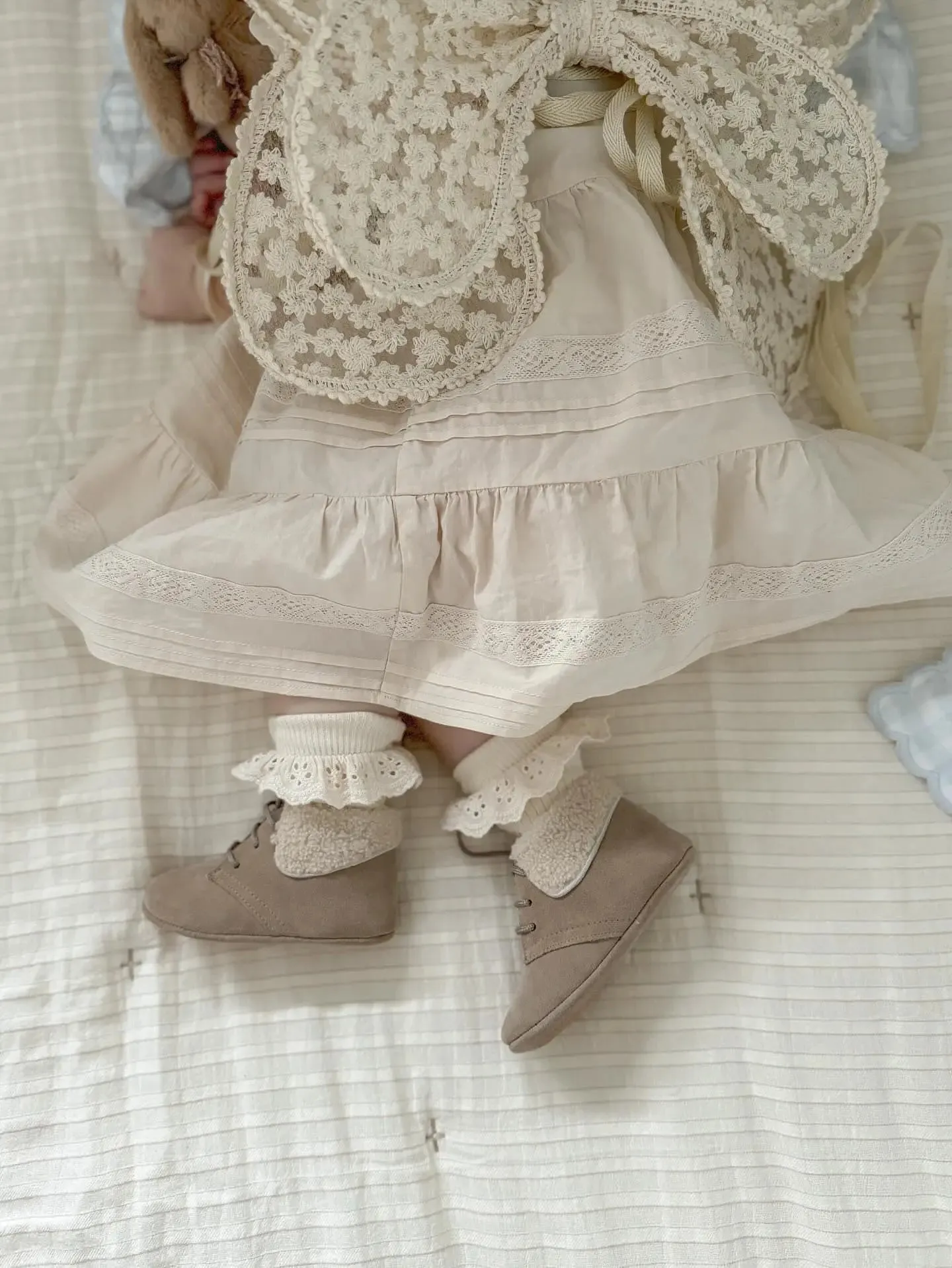 Jamie- Beige Suede Baby Boots