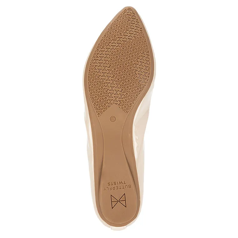 JASMINE Ballet Flat Shoes - Beige Patent