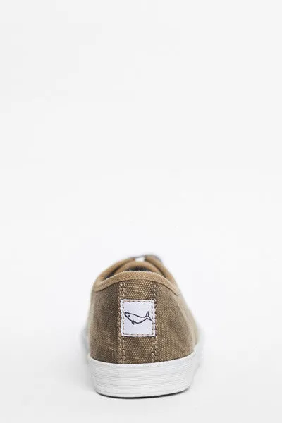 Jonah and the Girl Bertie Khaki Canvas Shoes