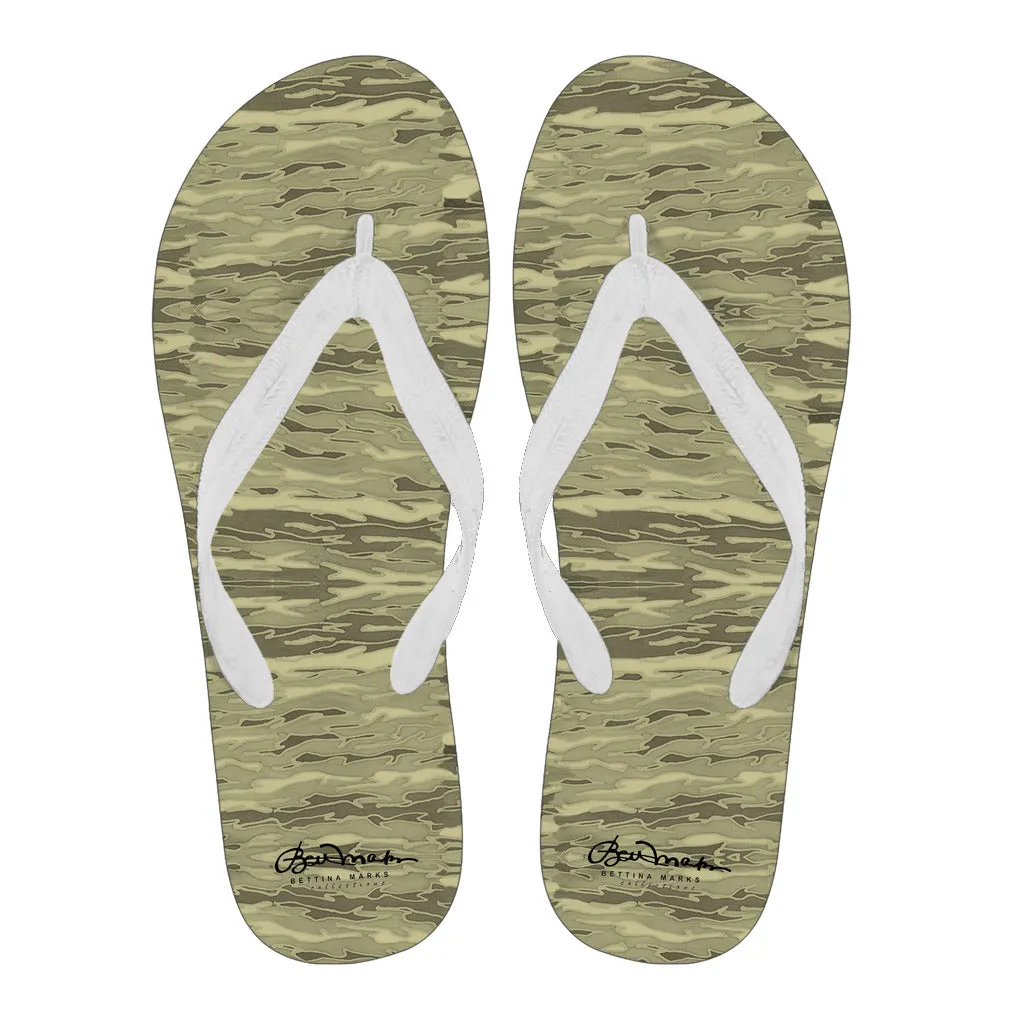 Khaki Lava Camouflage Flip Flops