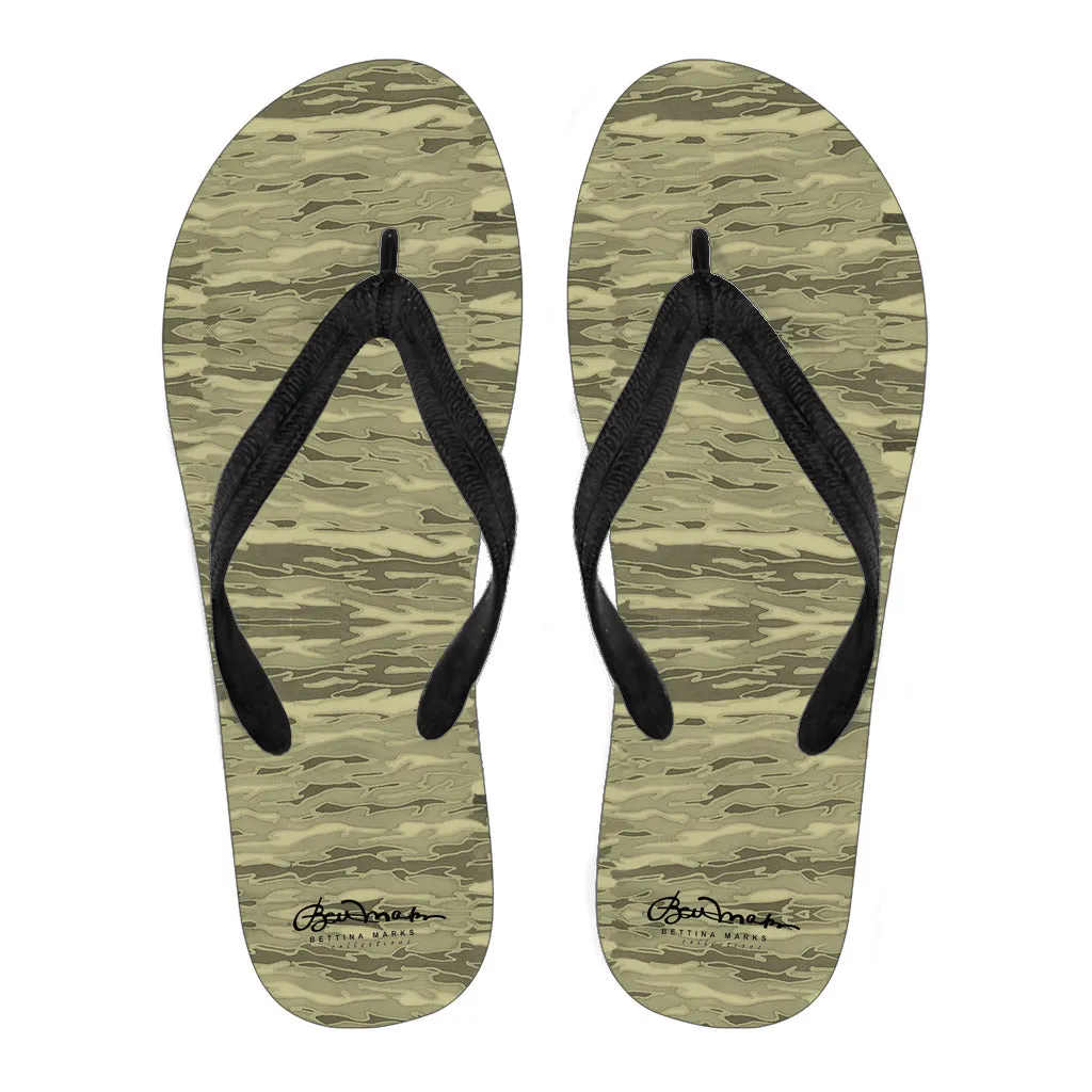 Khaki Lava Camouflage Flip Flops