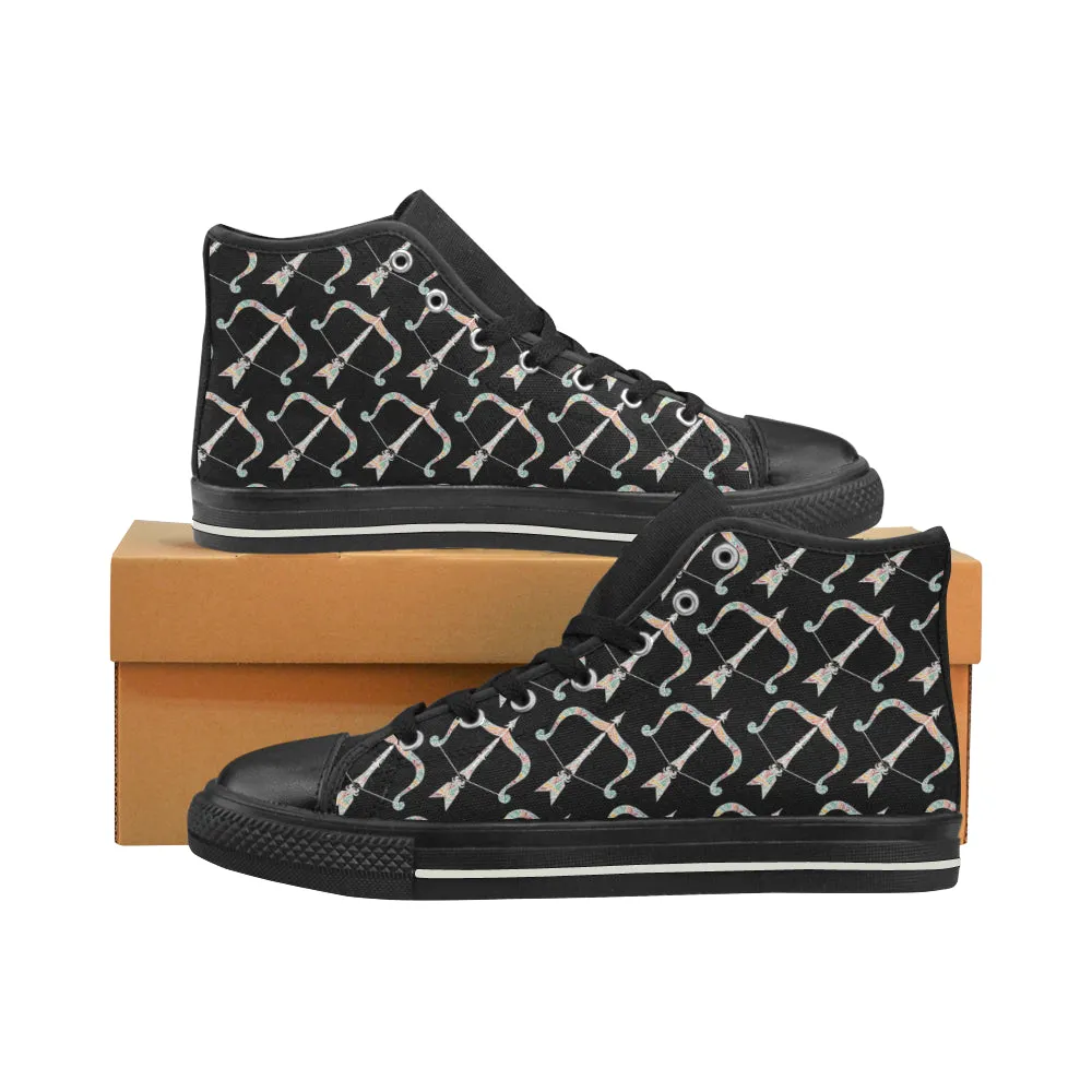 Kid's Sagittarius Zodiac Print Canvas High Top Shoes