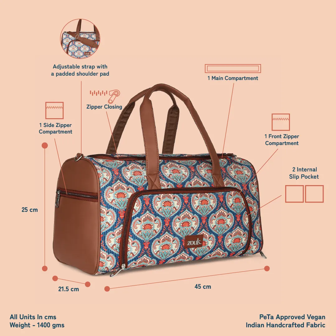 Kovil Blue Weekender Duffel Bag