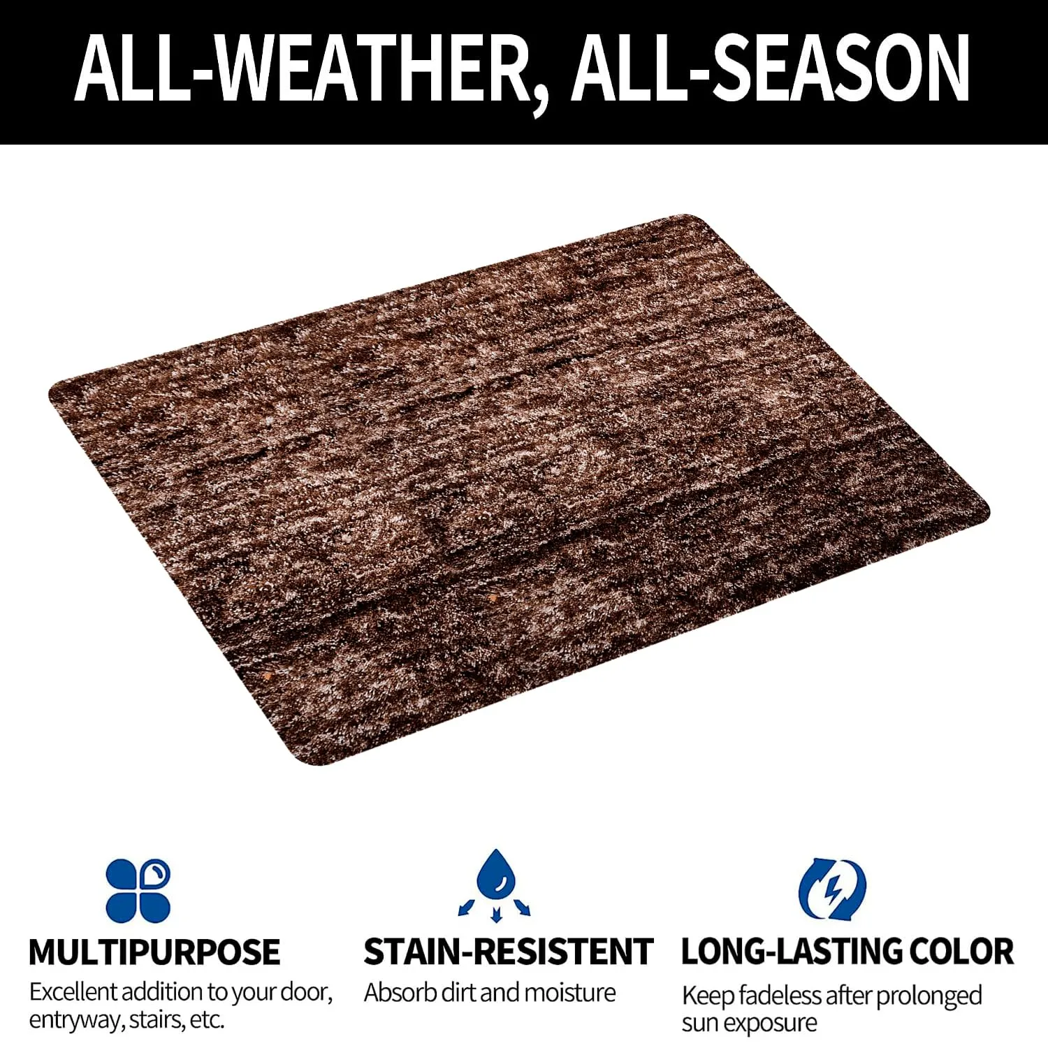 Kuber Industries Carpet | Shaggy Carpet for Living Room | Fluffy Door Mat | Lexus Home Decor Carpet & Door Mat Combo | Floor Carpet Rug & Door Mat Set | Set of 2 | Brown