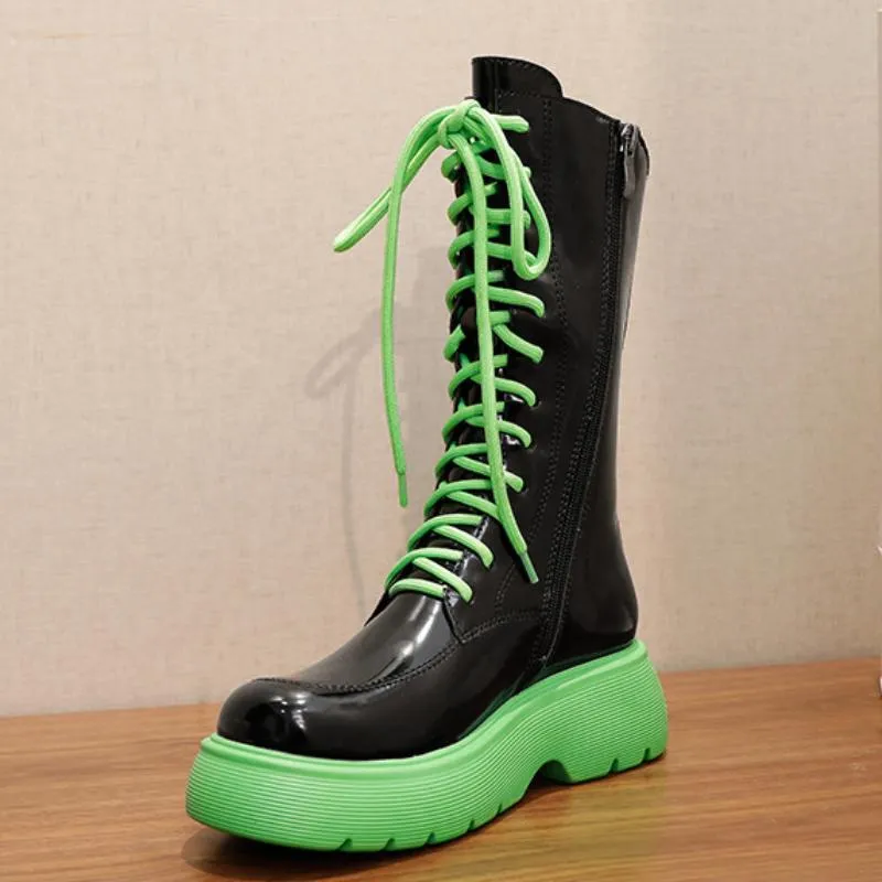 Lace-up Mid-caluf Boots