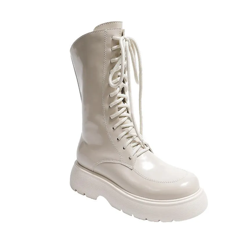 Lace-up Mid-caluf Boots