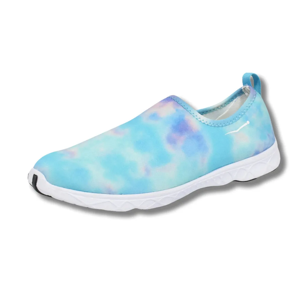 Ladies Aqua Slip-On Blue Tie Dye