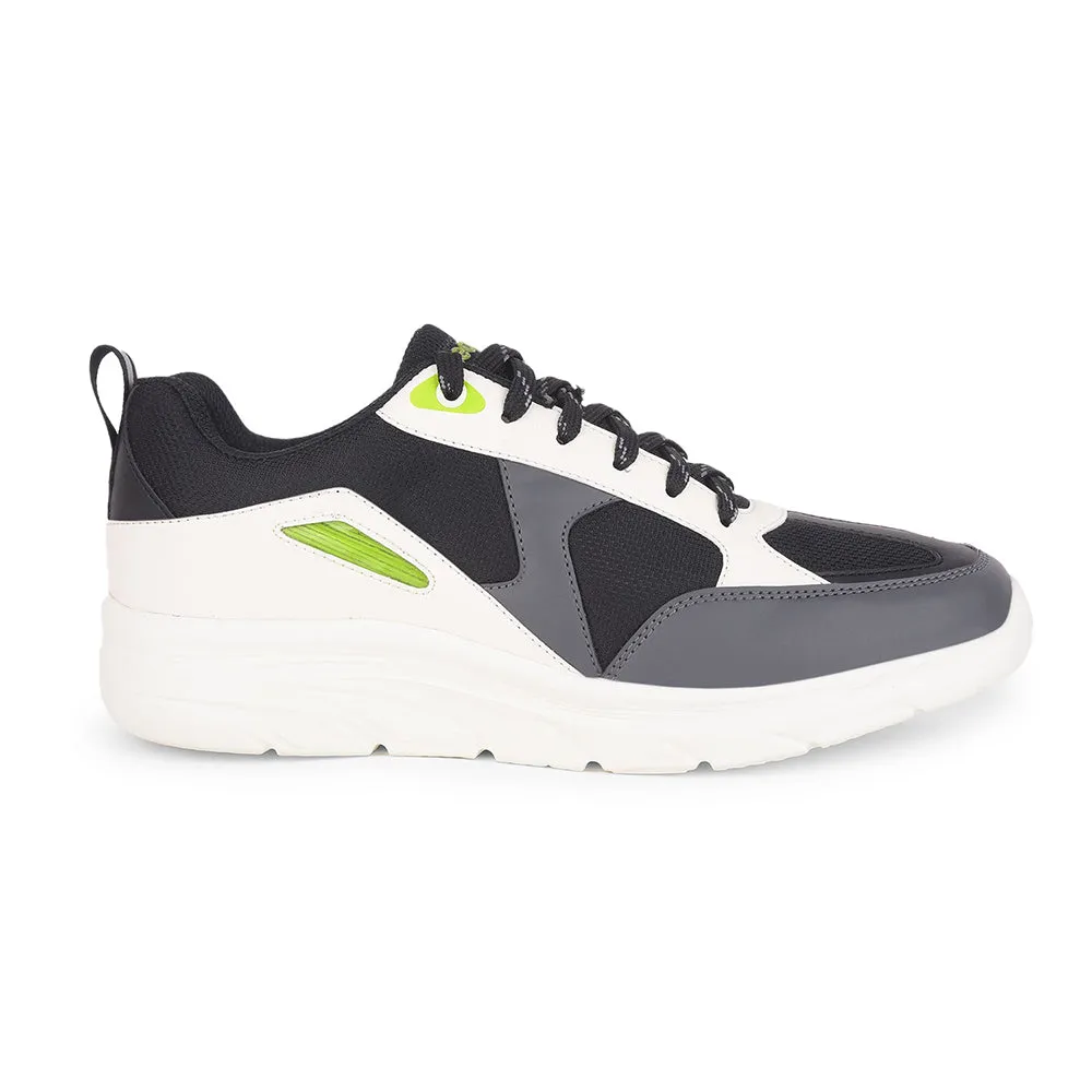 Leap7x Sports Black Walking Shoes For Men YORKERS-1E By Liberty