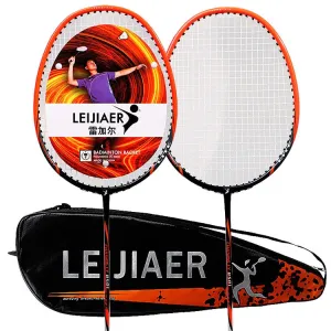 LEIJIAER 8501 Carbon Composite Badminton Racket   3 Sweatbands Set for Adults