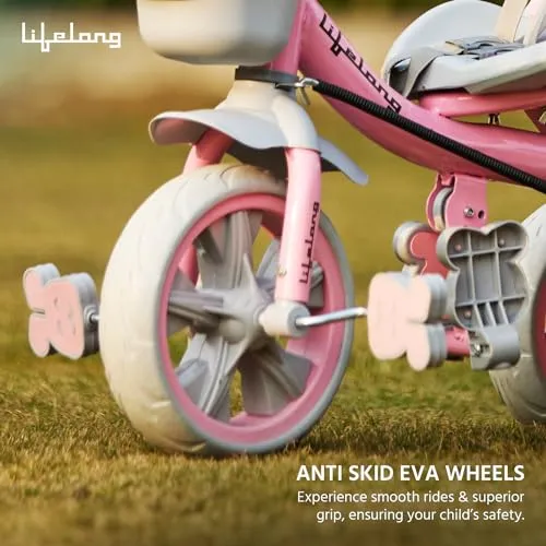 Lifelong Trike Cycle for Kids Cycle 2-5 Years - Tricycles for Boy & Girl - Baby Cycle - Bicycle for Kids - Bike with 3 EVA Wheels, Bell & Basket -Durable Tricycle with Parental Control 30kg Capacity