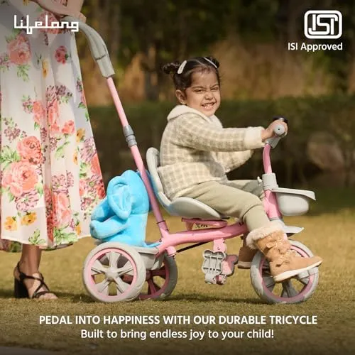 Lifelong Trike Cycle for Kids Cycle 2-5 Years - Tricycles for Boy & Girl - Baby Cycle - Bicycle for Kids - Bike with 3 EVA Wheels, Bell & Basket -Durable Tricycle with Parental Control 30kg Capacity