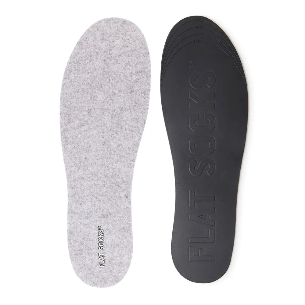 Light Heather Grey FLAT SOCKS | Washable No Show Sock Insert Cushion