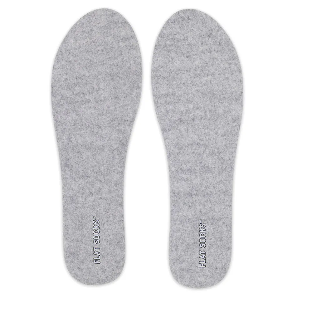 Light Heather Grey FLAT SOCKS | Washable No Show Sock Insert Cushion