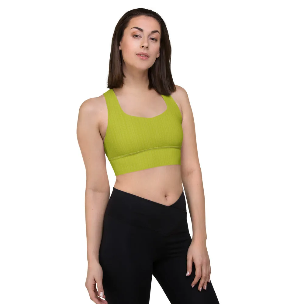 Lime Green Longline Sports Bra